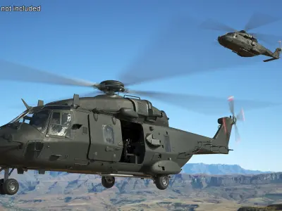  Military Utility Helicopter Olive Green with Interior 