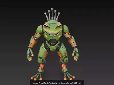 Cyber Frog Mecha Series - Amphibian Warfare Unit Collection 3D Model Pack