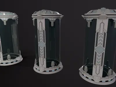 Sci-Fi cryo pod Low-poly 3D model