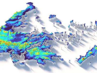 Greece Terrain Country 3D model
