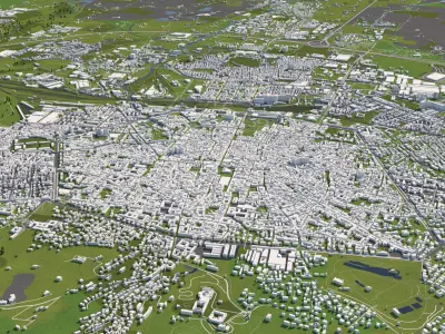 Bologna Italy 50x50km 3D City Map 3D model