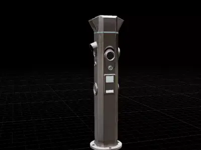 Smart City Traffic Sensor Pole Futuristic Urban 3D Model Low-poly 3D model