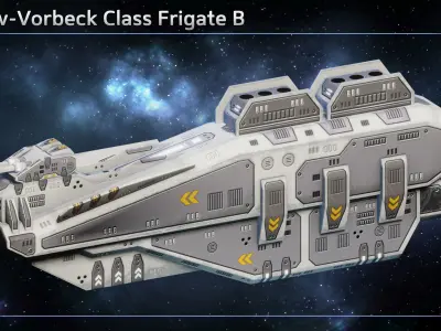 Spaceship Lettow-Vorbeck Frigates Low-poly 3D model