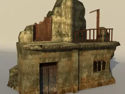 Middle East destroyed house for game num05 3D model
