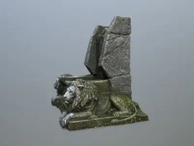 Lion Throne Low-poly 3D model