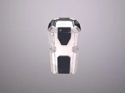 Garbage Container Sci-Fi Low-poly 3D model