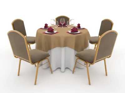 Collection Banquet Table and Chair 03 3D Model Pack