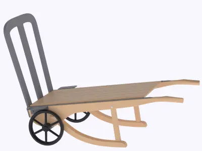 HO Wooden luggage cart train model  3D print model