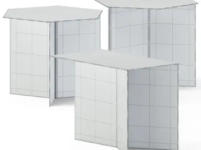 Coffee Tables Slit Hexagon and Oblong by Hay 3D model