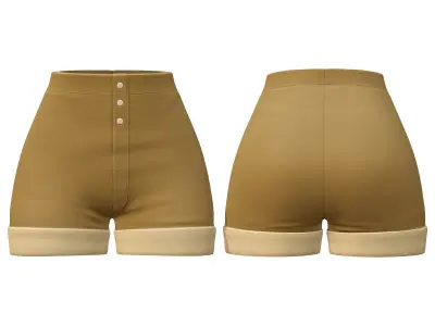 Casual Summer Outfit Short Pants Top Shoes Low-poly 3D model