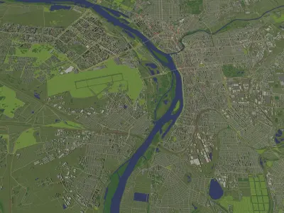 Omsk Russia - city and urban 3D model