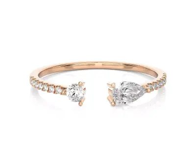 Light Minimalist Diamond Ring 3D print model