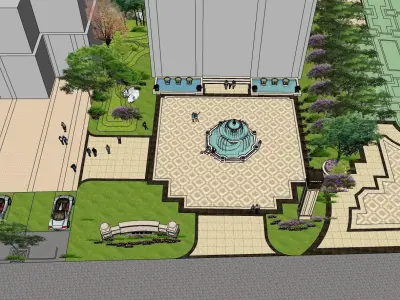 Entertainment mall theme garden sketchup model 3D model