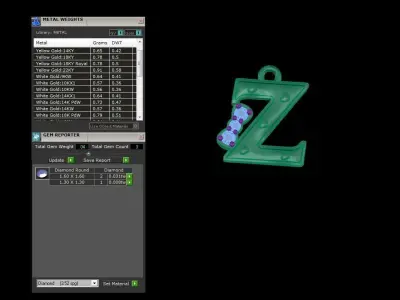 Kids Alphabet Z Pendants 3dm STL OBJ FBX Renders Details 3D print model purchase