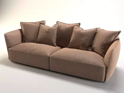 Blow sofa with pillows 3D model