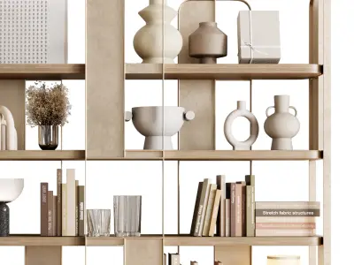 Giselle Cabinets - Golden Metal Shelves Decorative  Low-poly 3D model