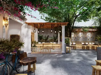 Retro style  artistic courtyard 3D model