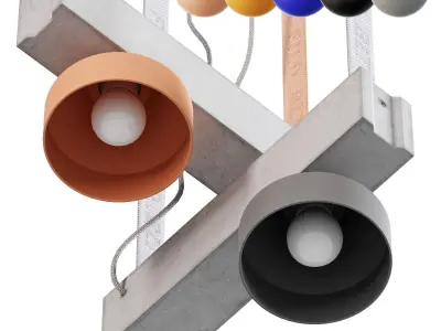 pluskouple block ceiling lamp 3D model