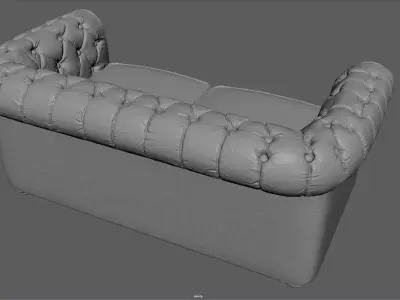 Detailed Vintage Chesterfield Sofa Miniature for 3D Printing   3D print model