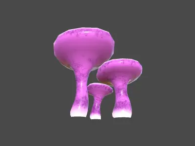 Fantasy Mushroom J07 Pink - Scene Backdrop Design Low-poly 3D model