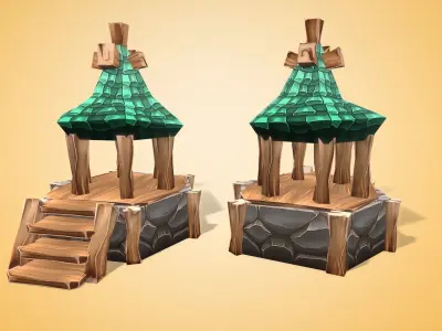 Dwarf RTS Fantasy Buildings 3D model