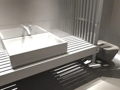 bathroom styl Low-poly 3D model