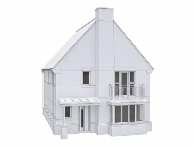 Neighborhood Houses P26 Low-poly 3D model