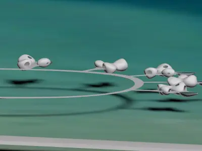 Futuristic Island Resort Masterplan with Water Villas 3D model