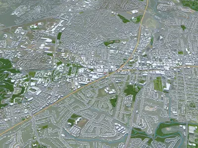 Charlottesville Virginia USA Low-poly 3D model