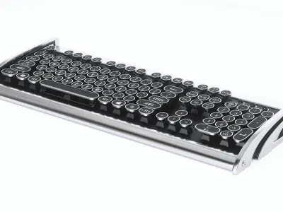 Retro Keyboard Low-poly 3D model