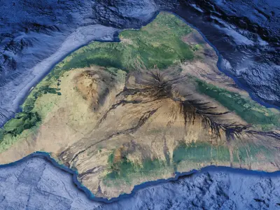 island of Hawaii 3d model terrain The Big Island 3D model