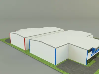 industrial hall marine buildings 3D model