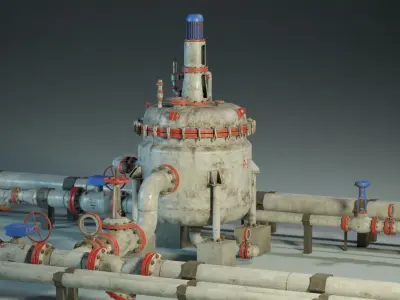 Industrial Agitated Reactor PBR Game Ready Low-poly 3D model