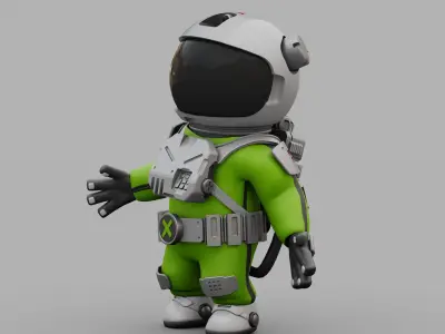 CARTOON ASTRONAUT RIGGED 3D model