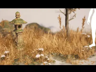 Mountain Temple Low-poly 3D model