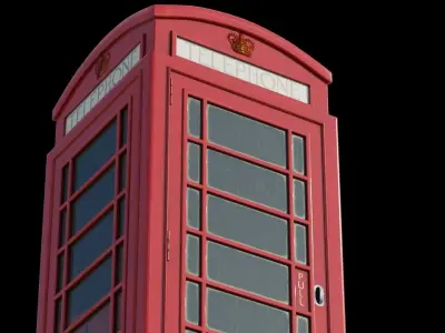London red telephone booth Low-poly 3D model
