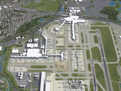 London - Gatwick Airport - LGW Low-poly 3D model
