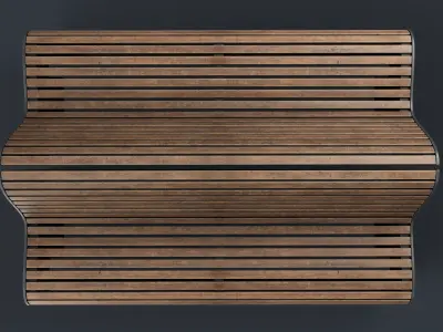 Modern Outdoor Bench 18 PBR Game Ready Low-poly 3D model