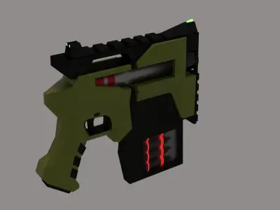 Concept sci-fi gun Low-poly 3D model