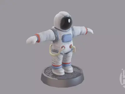 Cartoon low poly astronaut character Low-poly 3D model
