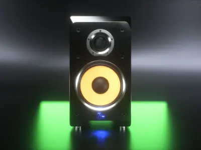 Bookshelf Studio Monitor Speakers Low-poly 3D model