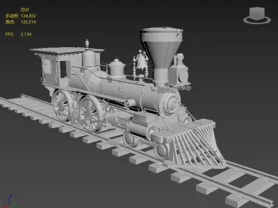Next generation steam locomotive Low-poly 3D model