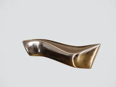 Monolith reception counter in brass Low-poly 3D model