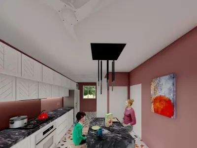 interior kitchen scene 3D model