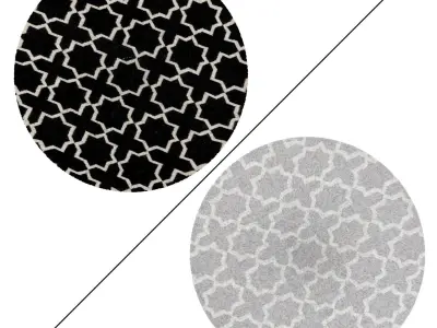 Round Rug Set 131 3D model