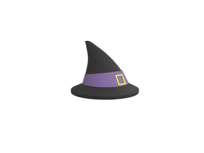 Witch Hat v2 001 Low-poly 3D model