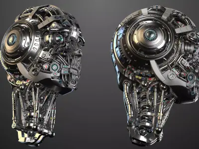 Futuristic Robot Head  3D model