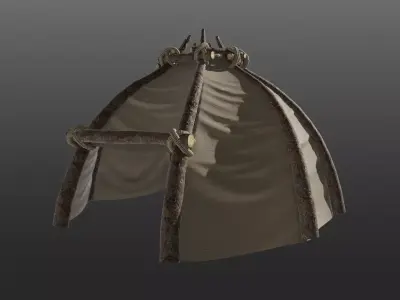Primitive Leather Hut Low-poly 3D model
