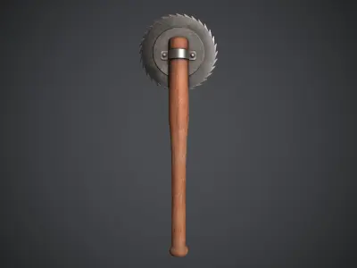 Sawblade Baseball Bat Low-poly 3D model