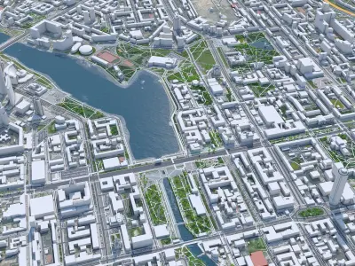Yekaterinburg City Russia Low-poly 3D model